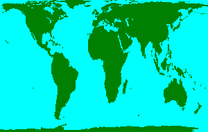 The counties of the world in area fidelity projection